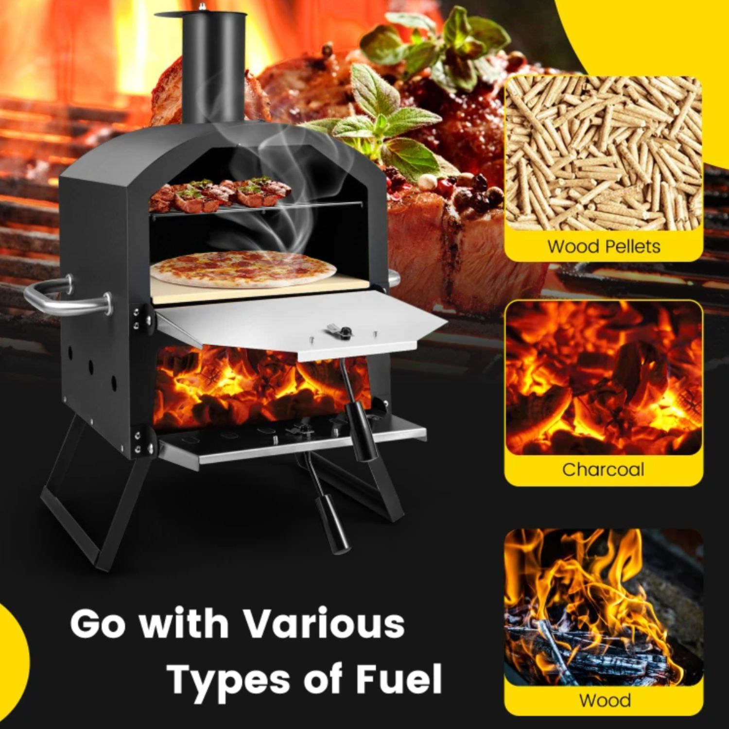 Outdoor pizza wood oven New Zealand — multi-fuel