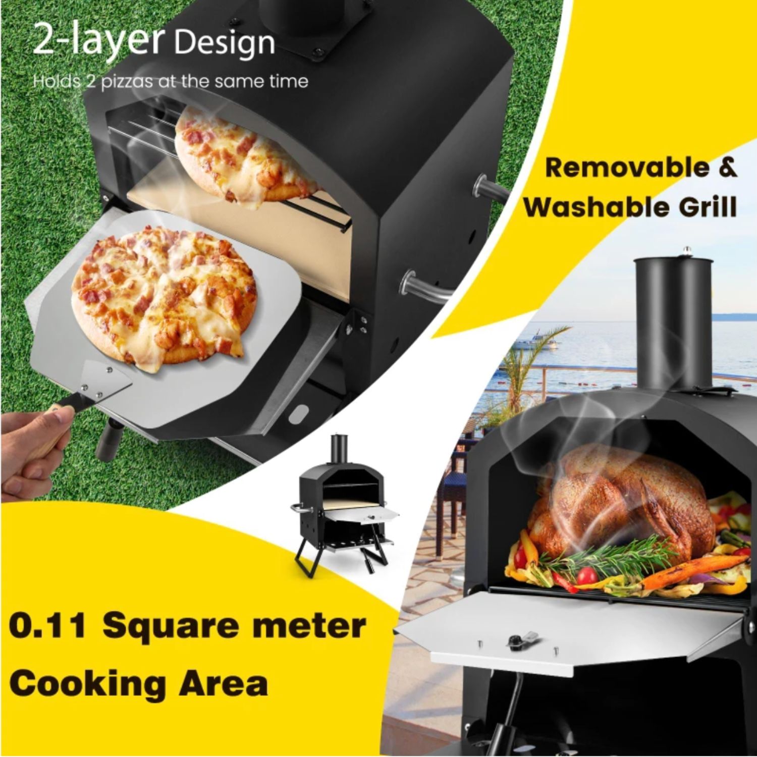 Pizza ovens for outside New Zealand — 2-layer design